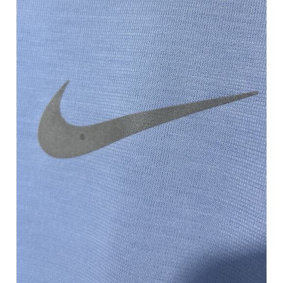 Nike Running Dri Fit Mens T Shirt M Blue Short Sleeve Crew Neck Fitted Logo - Picture 3 of 7